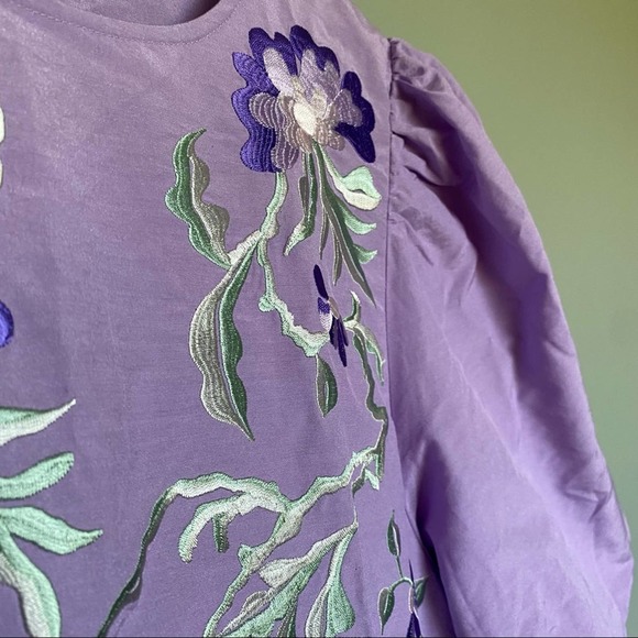 & Other Stories Purple Floral Mini Dress - Picture 5 of 6